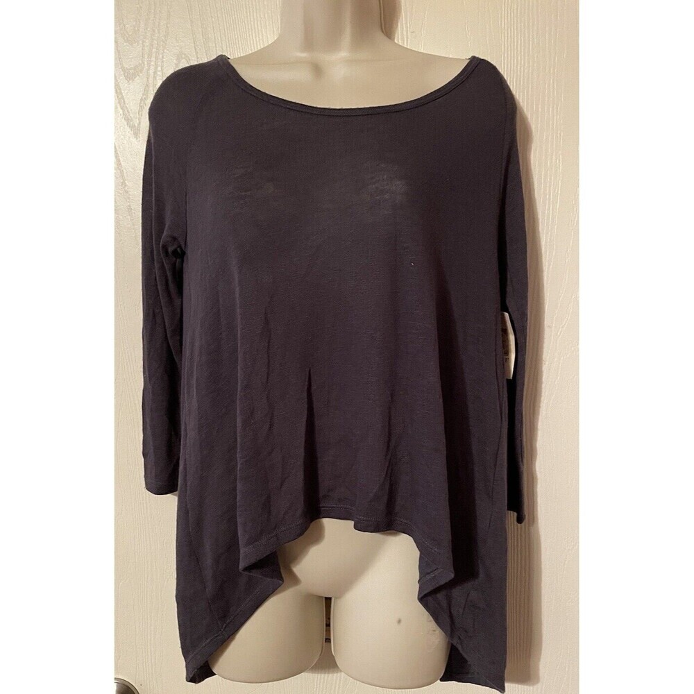 Decree Women's Size M Long Sleeve Boho Cut Out Sheer Plaid Pink Gray Top Blouse